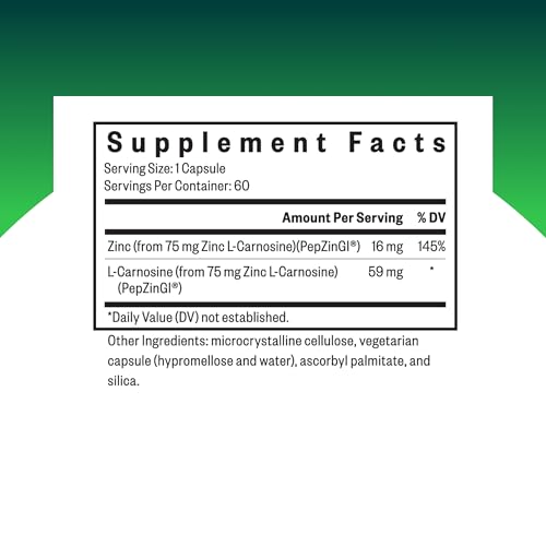 cápsulas de zinc L-Carnosina antioxidantes