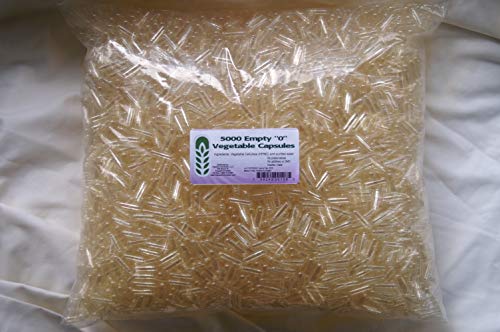 cápsulas vacías de vegetales tamaño 0