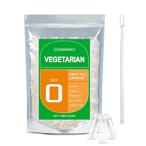 cápsulas vacías vegetarianas Wananfu tamaño 0