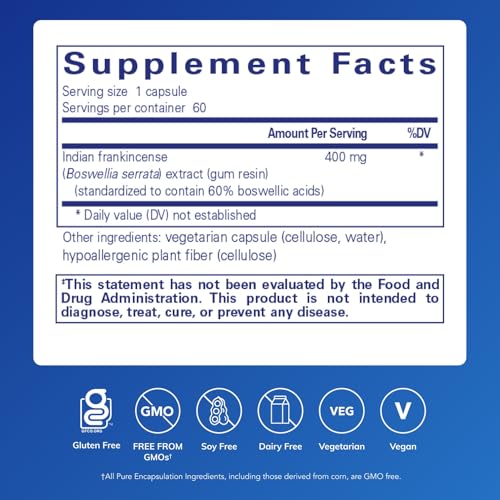 Cápsulas veganas de Boswellia Pure Encapsulations
