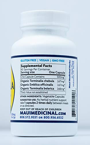 Cápsulas veganas de Triphala natural