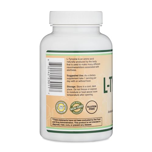 Cápsulas vegetales de L-Tirosina 1,000 mg