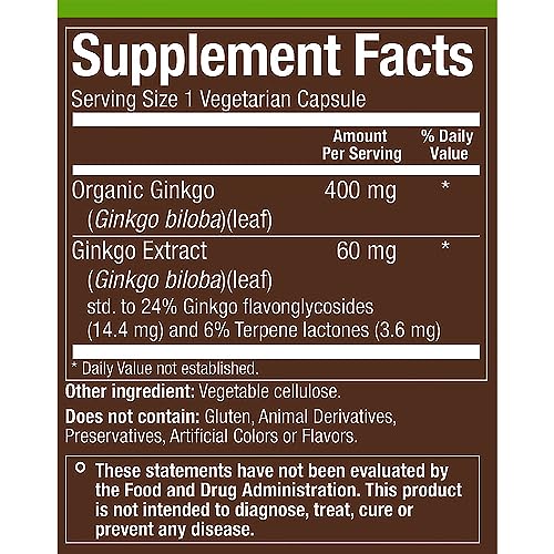 cápsulas vegetarianas de ginkgo