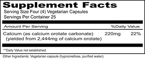 cápsulas vegetarianas de orotato de calcio
