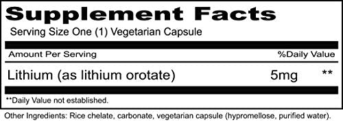 cápsulas vegetarianas de orotato de litio