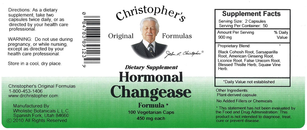 Christopher's Original Formulas Hormonal Changease 450 mg - 100 Cápsulas - imagen del producto 4