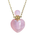 collar con botella de perfume rosa