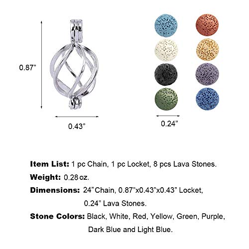 collar difusor con locket en bola torcida