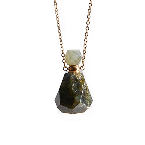 collar locket perfume labradorita elegante