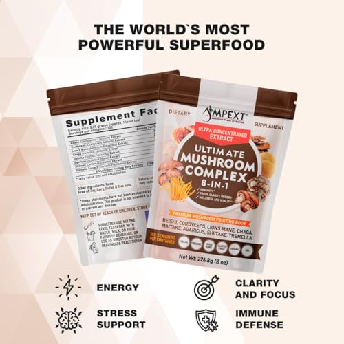 Complemento natural de champiñones para energía
