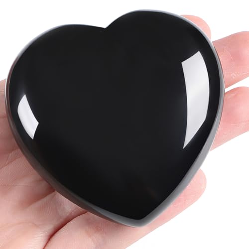 Corazón de obsidiana negra para meditación