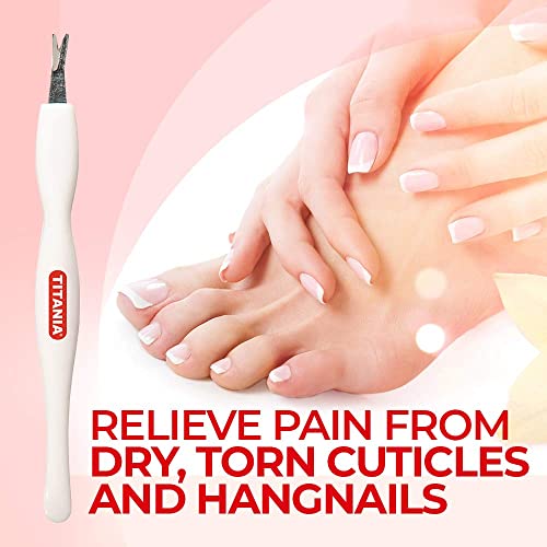 cuchillo para cutículas blanco elegante y funcional