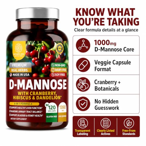 D-Mannosa 1350MG para hombres y mujeres