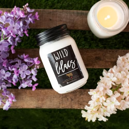 decoración con vela de lilas