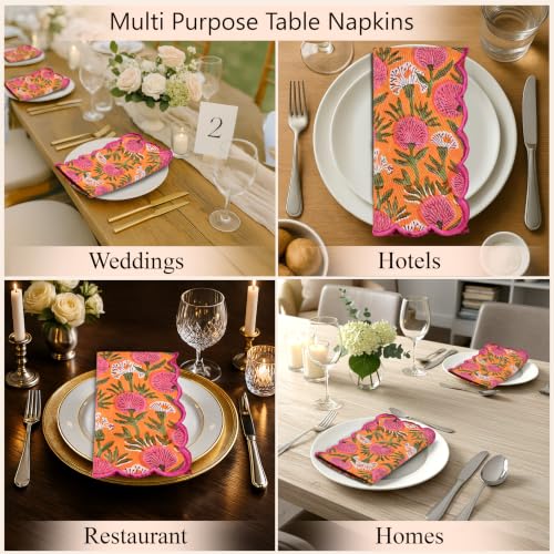 decoración de mesa con servilletas de algodón