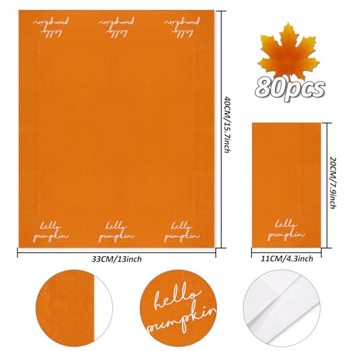 decoración de mesa con servilletas naranjas