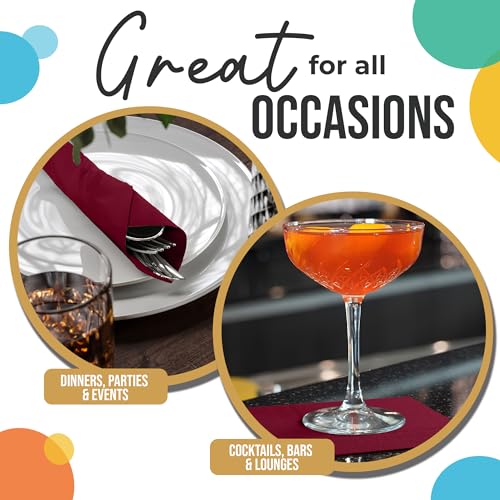 decoración elegante con servilletas burdeos