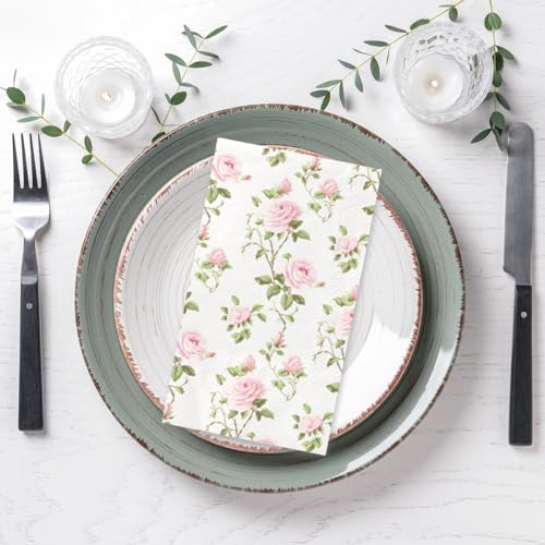 decoración elegante con servilletas florales