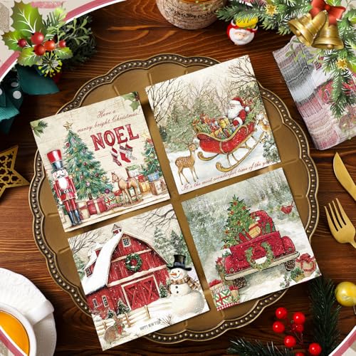 decoración navideña con servilletas de cascanueces