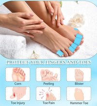 dedos protegidos con gel azul