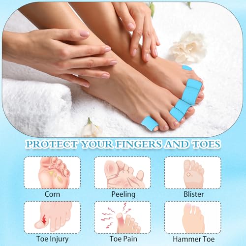 dedos protegidos con gel azul