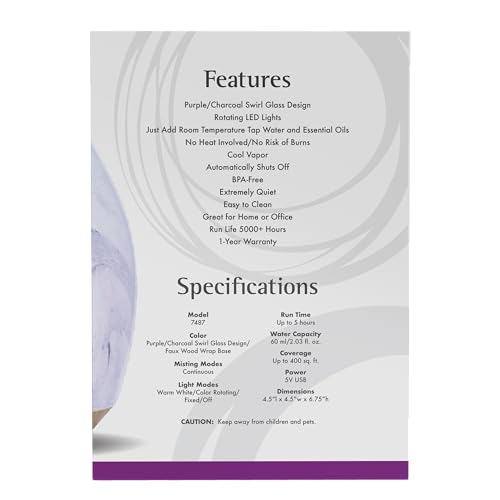 difusor ultrasonico de vidrio decorativo