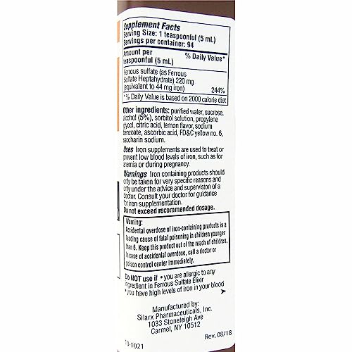 elixir de sulfato ferroso para mejorar la energía