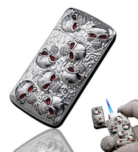 encendedor calavera plateado para camping