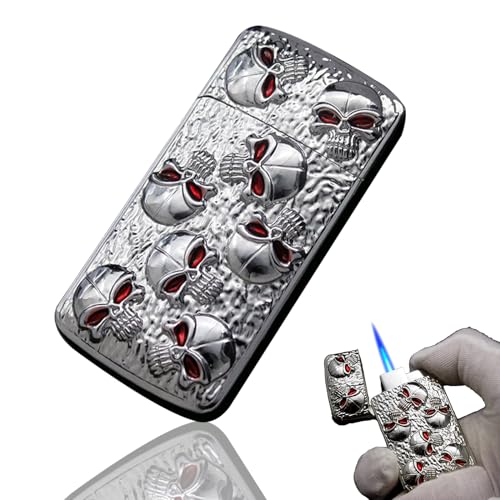 encendedor calavera plateado para camping