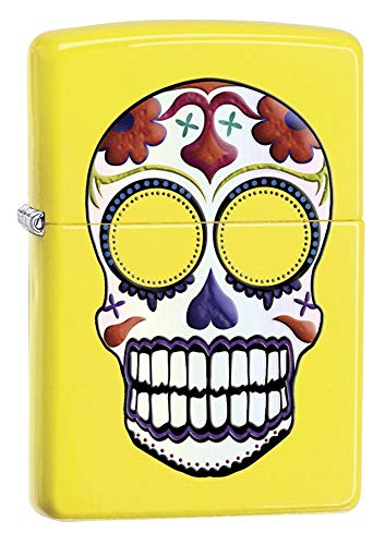 encendedor de bolsillo Zippo calavera de azúcar