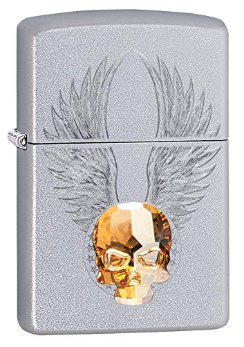encendedor de bolsillo Zippo calavera dorada