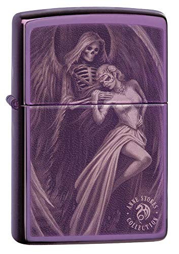 encendedor de bolsillo Zippo púrpura brillante