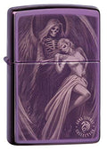 encendedor de bolsillo Zippo púrpura brillante