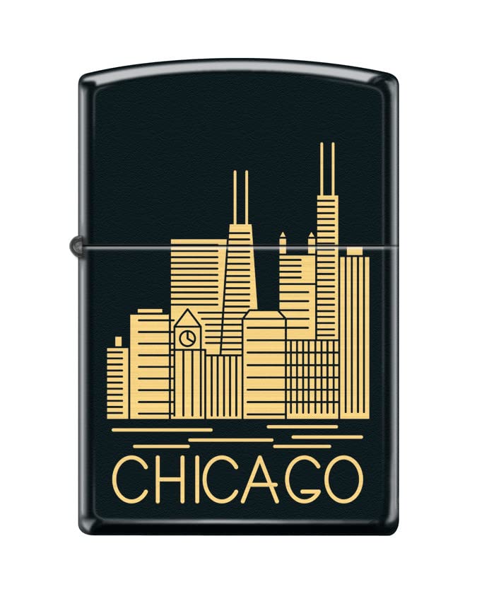 encendedor zippo skyline chicago diseño