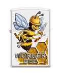 encendedor zippo worker bee blanco mate