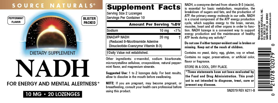 energía instantánea con NADH 10mg