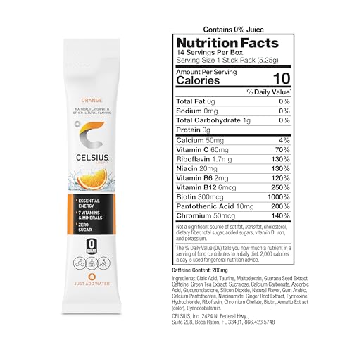 energizante CELSIUS sabor naranja