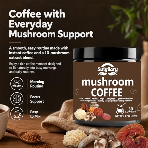 enfoque y energía con café de champiñón