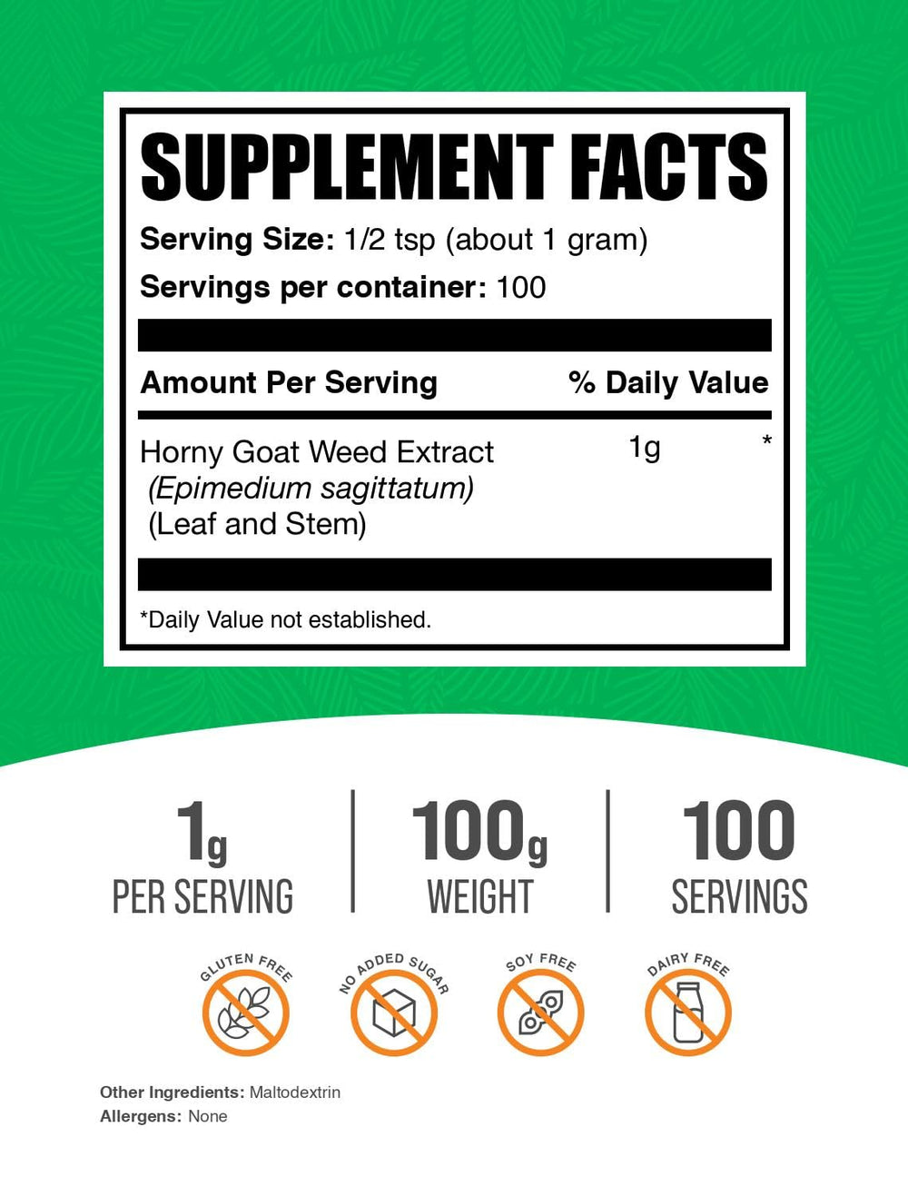 Epimedium 100 g BulkSupplements.com