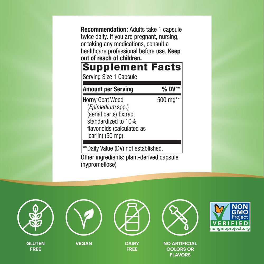 Epimedium en cápsulas de 500 mg
