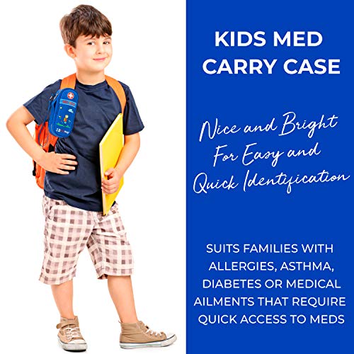 estuche azul para medicamentos alergias