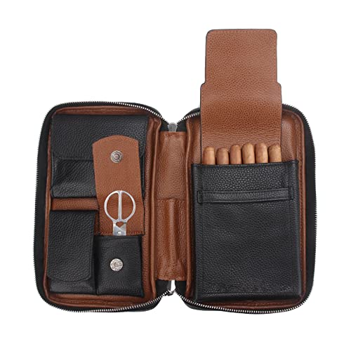 estuche de cigarros de cuero genuino