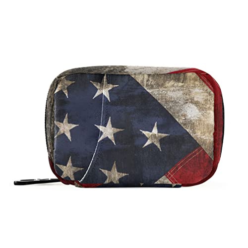 estuche de pastillas con bandera americana
