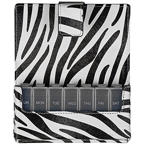 estuche de pastillas de viaje cebra