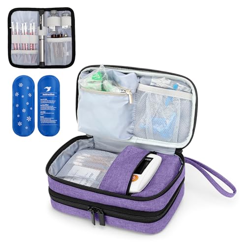 Estuche de viaje para insulina púrpura
