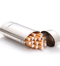 estuche ovalado metal cigarrillos plata