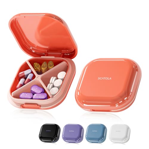 estuche pequeño para pastillas rojo