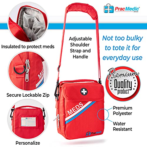 Estuche rojo para medicamentos esenciales