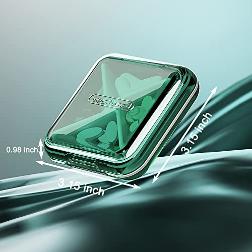 Estuche verde para organizar medicamentos