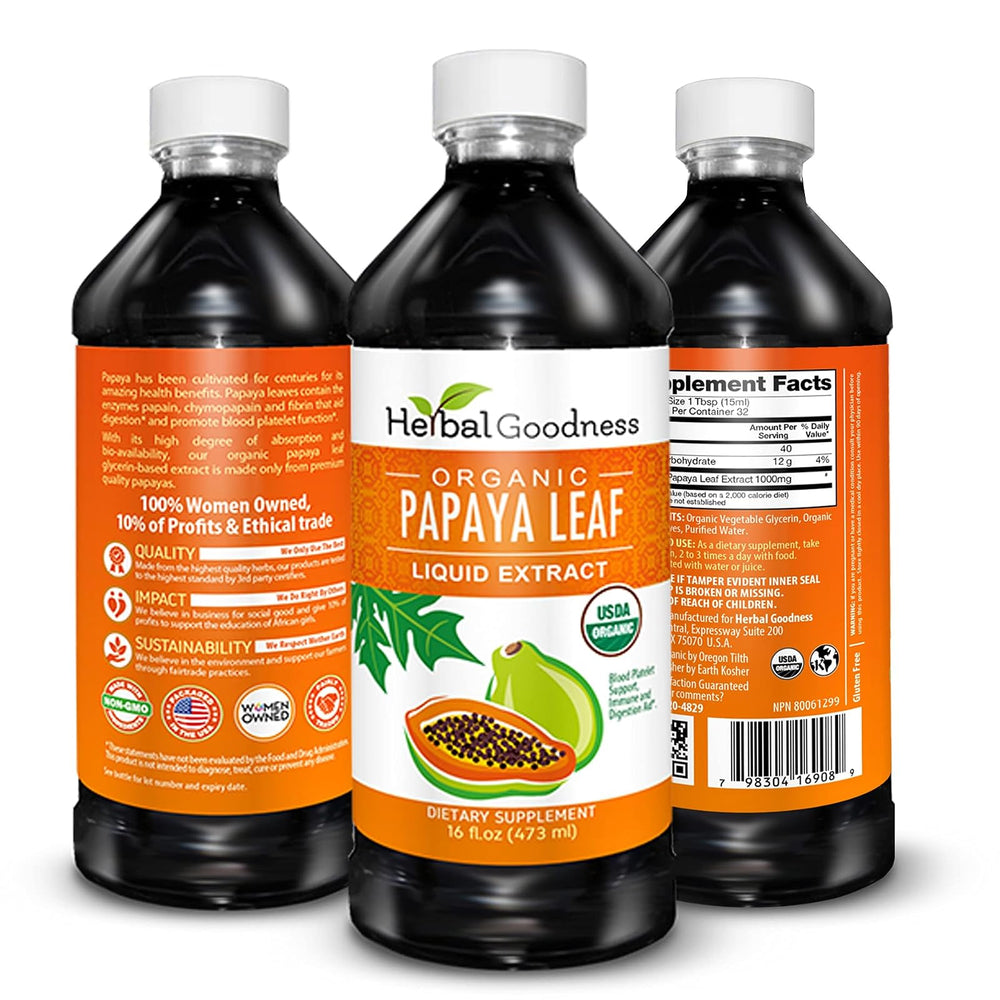 Extracto de hoja de papaya 16 oz
